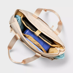 Multi-Pocket Soft Tote Bag